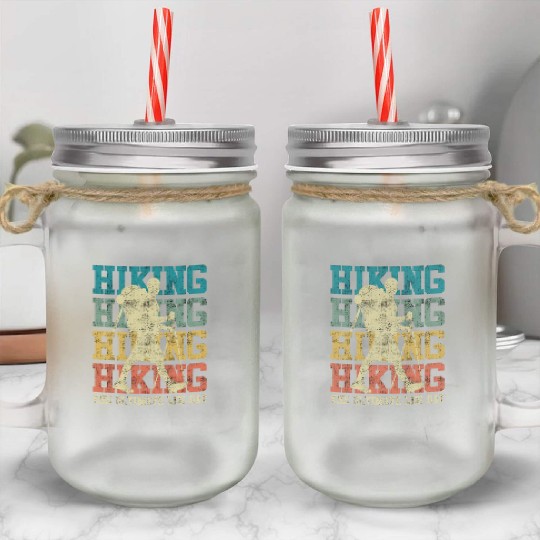 Wanderlust Ultimate Leg Day Mountain Fan Hiking Mason Jar Cups