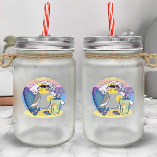 Summer Cockatiel Mason Jar Cups