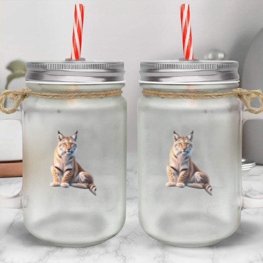 Majestic Cheetah Portrait Design Mason Jar Cups