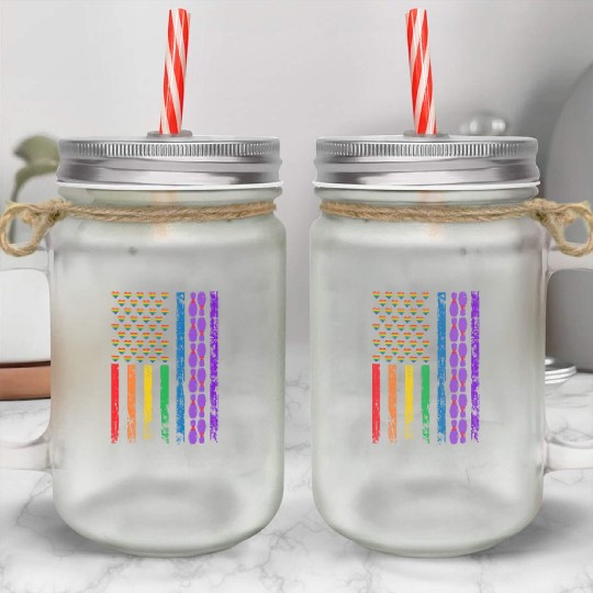 American SportsRainbow Flag LGBT Pride Month Mason Jar Cups