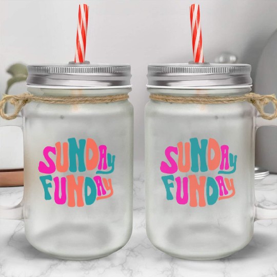 Sunday Funday Mason Jar Cups