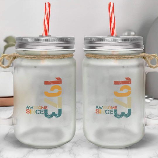 awesome since1973 - 50th birthday Mason Jar Cups