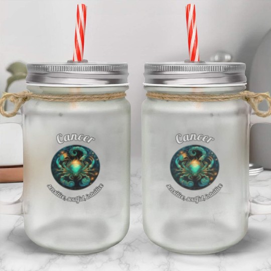 Cancer Zodiac Sign Cancer Astronomy Mason Jar Cups