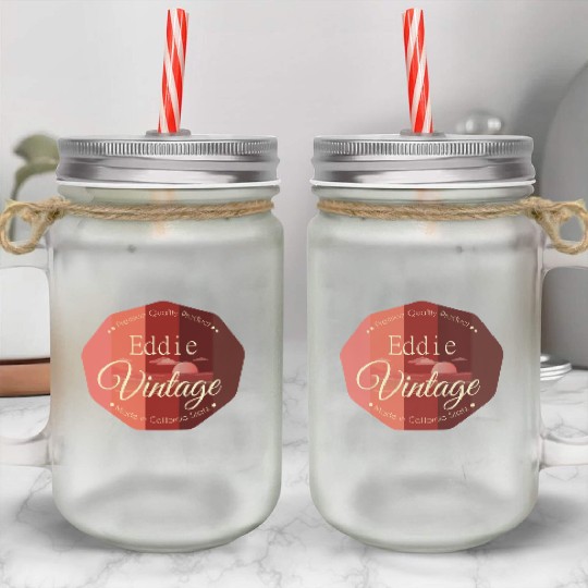 Eddie First Name Vintage Mason Jar Cups