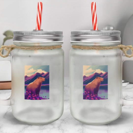Capybara Nature Capibara Mason Jar Cups