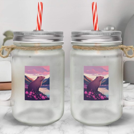 Capybara Nature Capibara Mason Jar Cups