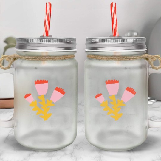 Sunrise Flower Mason Jar Cups