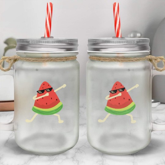 Dabbing Watermelon Melon summer Fruit Lover Mason Jar Cups