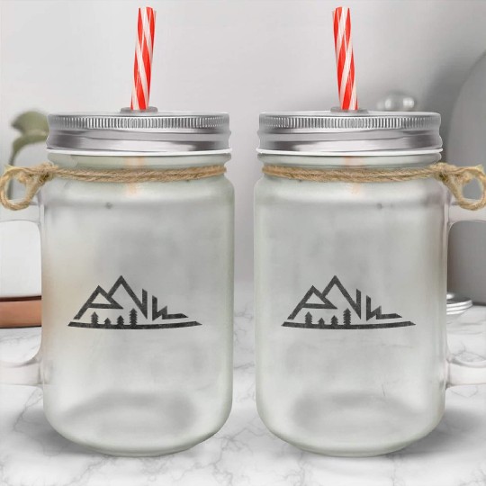 PNW Mountains Pacific Northwest Native Light Mason Jar Cups