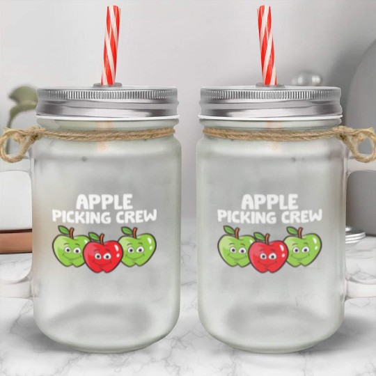 Apple Farmer Apple Lover Fruit Funny Apple Picking Mason Jar Cups