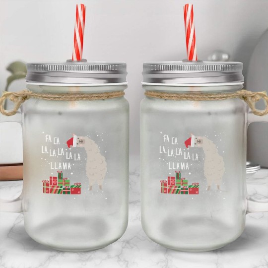 Fa La La Llama Mason Jar Cups