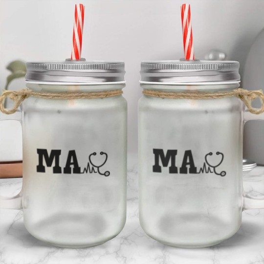 Ma Medical Assistant And Stethoscope Medical Assis Mason Jar Cups