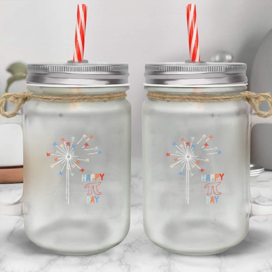 Dandelion Happy Pi-Day Math Symbols Teacher Studen Mason Jar Cups
