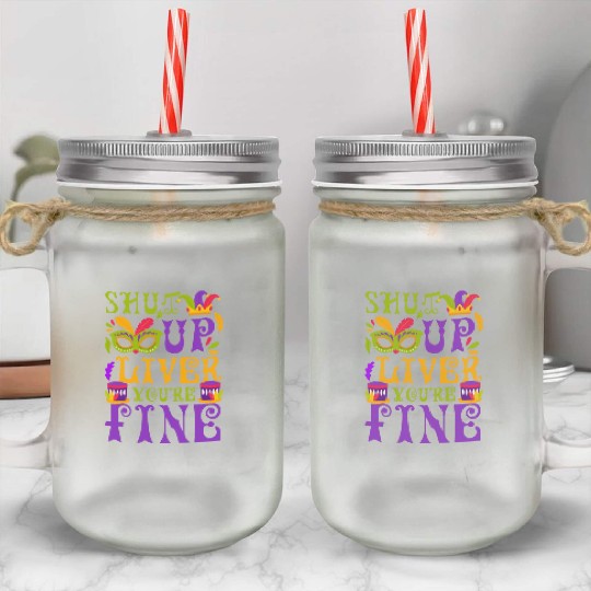 Mardi Gras New Orleans Fool Music Mason Jar Cups
