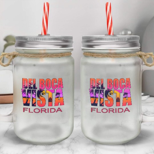 Del Boca Vista Retirement Community Novelty Mason Jar Cups