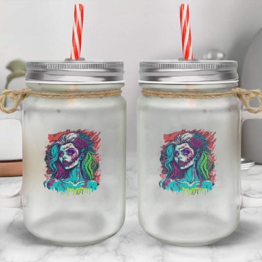 Zombie Girl Mason Jar Cups