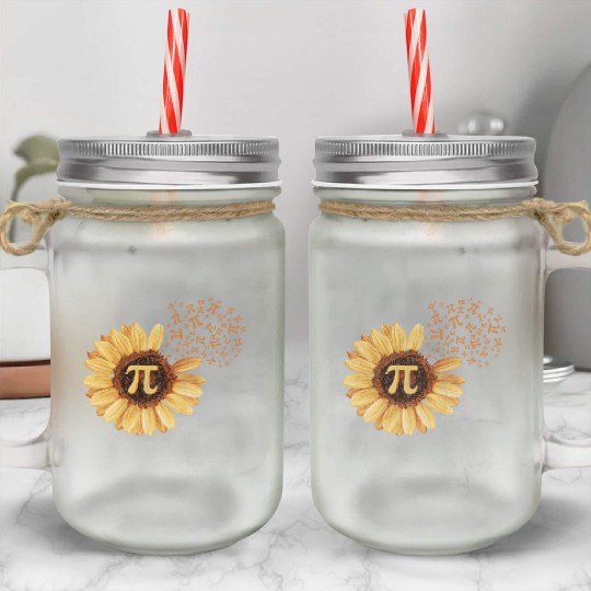 Pi Pi Day Sunflower Attire Math Mason Jar Cups