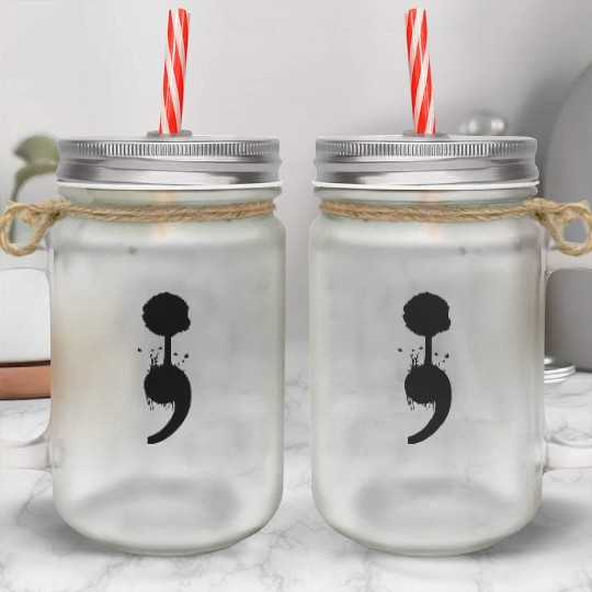 Semicolon Tree Suicide Depression Prevention Mason Jar Cups