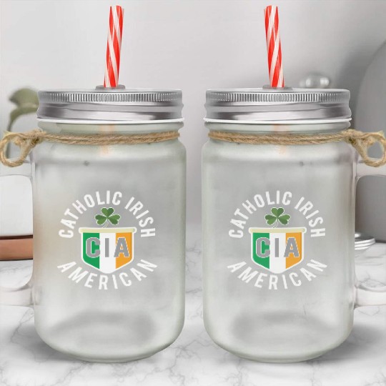 Catholic Irish American St Patric Day Mason Jar Cups