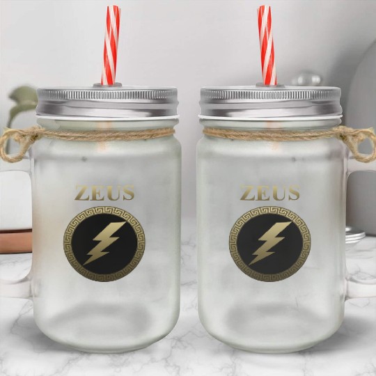 Zeus Ancient Greek God Thunderbolt Mason Jar Cups