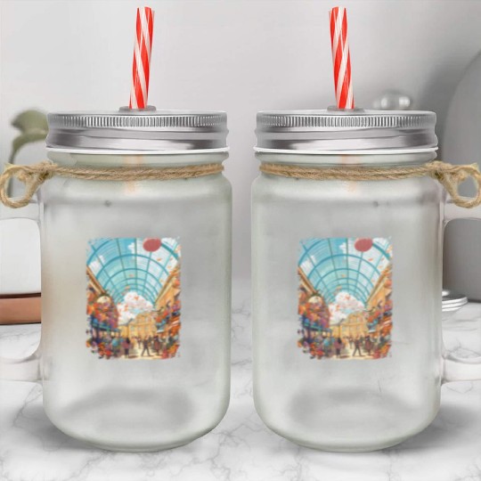 London Skyline Mason Jar Cups