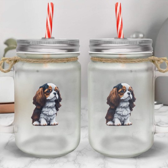 Cavalier King Charles Spaniel Dog Puppet Mason Jar Cups