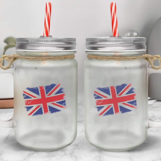 Union Jack Vintage UK Flag Great Britain UK Mason Jar Cups