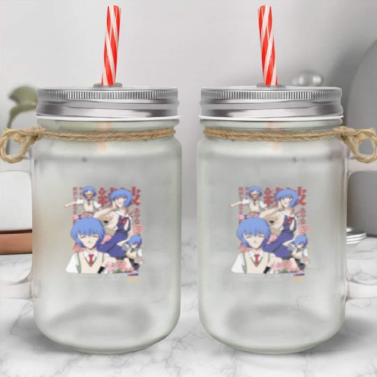 Rei Ayanami Mason Jar Cups