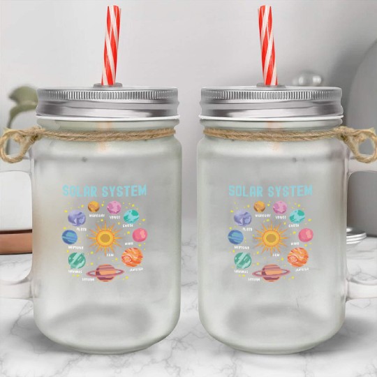Solar System Planets Science Mason Jar Cups
