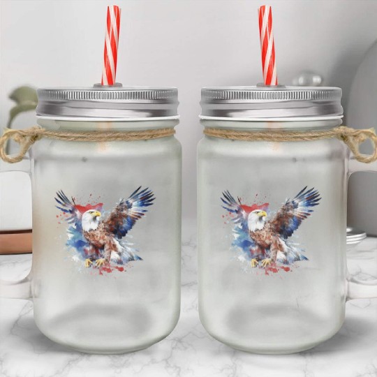 Eagle 4Th July Independent Day Mason Jar Cups