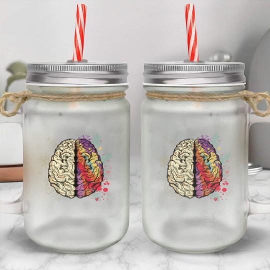 Logical Human Brain Mason Jar Cups