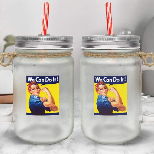 Rosie The Riveter We Can Do It Mason Jar Cups