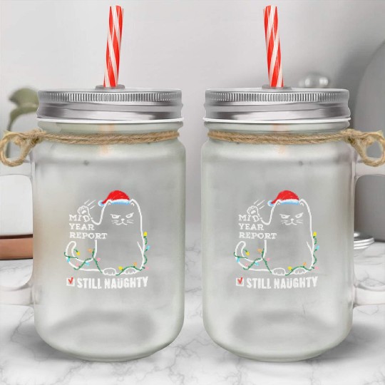 Cat Christmas In July Mid Year Report Still Mason Jar Cups