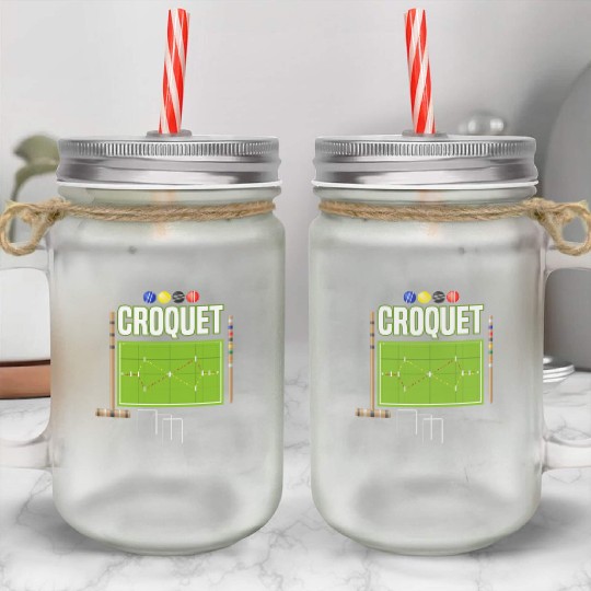 Croquet Player Garden Croquet Golf Sport Mason Jar Cups