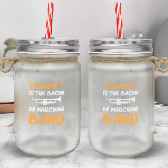 Marching Band Trumpet Music Teacher Instrument Mason Jar Cups