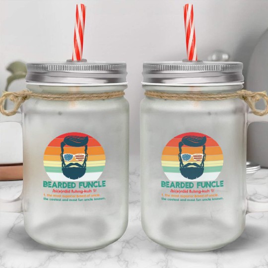 Bearded Funcle Definition Uncle Mason Jar Cups