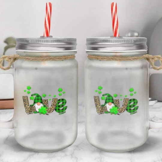 Bleached Love St Patric Day Gnomes Shamrock For Mason Jar Cups