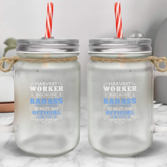 Harvest Agriculture Tractor Farmer Mason Jar Cups