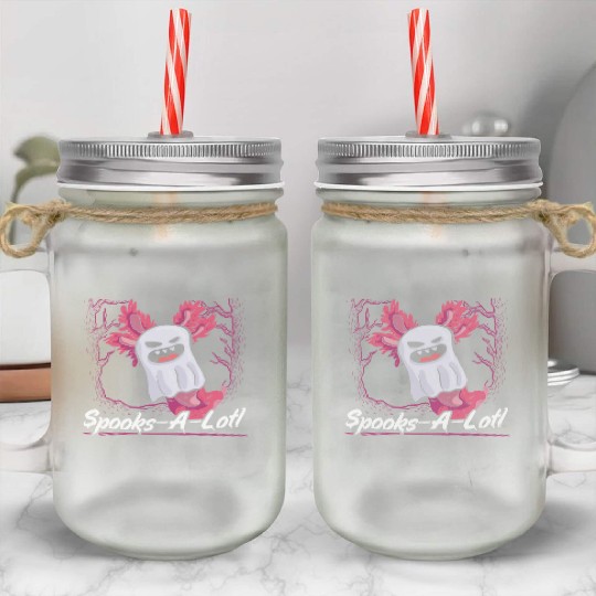 Axolotl Halloween Trick Or Treat Amphibian Axolotl Mason Jar Cups
