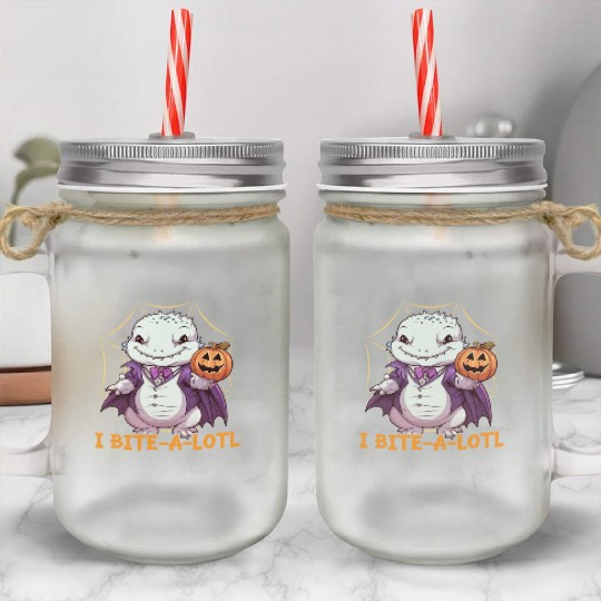 Axolotl Halloween Trick Or Treat Amphibian Axolotl Mason Jar Cups