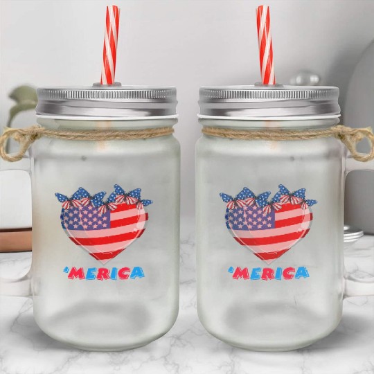 Patriotism Merica Pride US Patriots USA Fan Mason Jar Cups