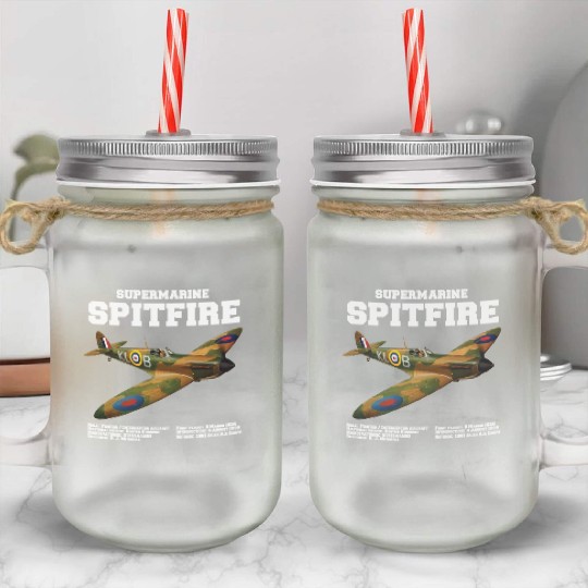 Supermarine Spitfire | WW2 Plane Mason Jar Cups