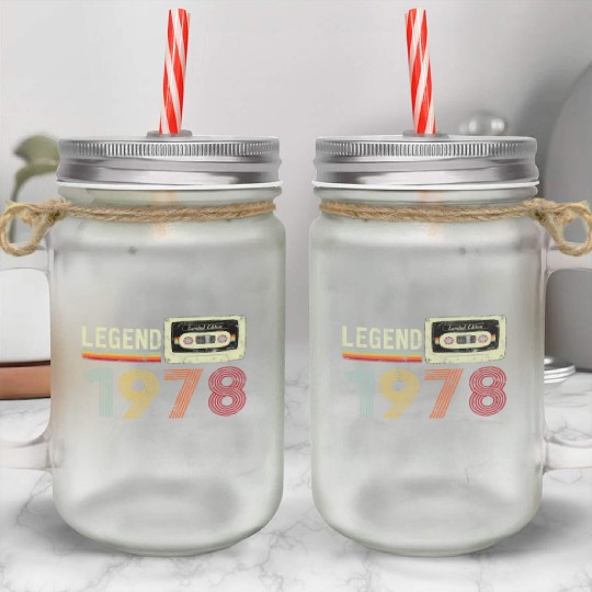 1978 Geburtstag Vintage Cassette Mason Jar Cups