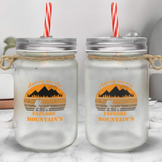 Chasing Sunrise Explore Mountain Mason Jar Cups
