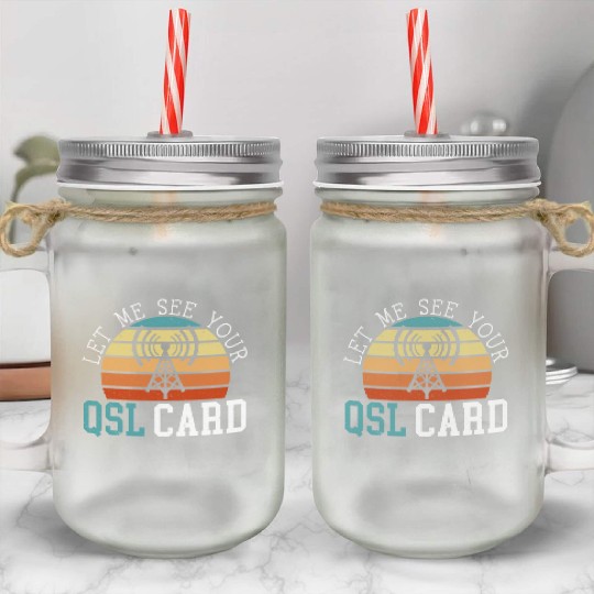 Ham Radio Operator Morse Code Radioactivity Mason Jar Cups