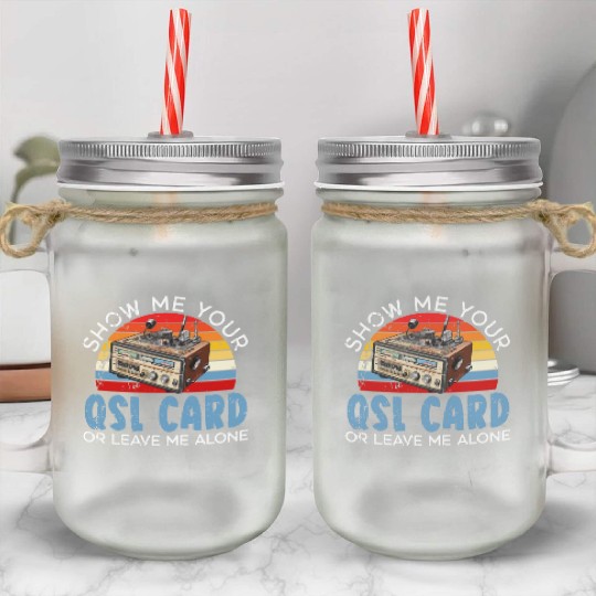 Ham Radio Operator Morse Code Radioactivity Mason Jar Cups