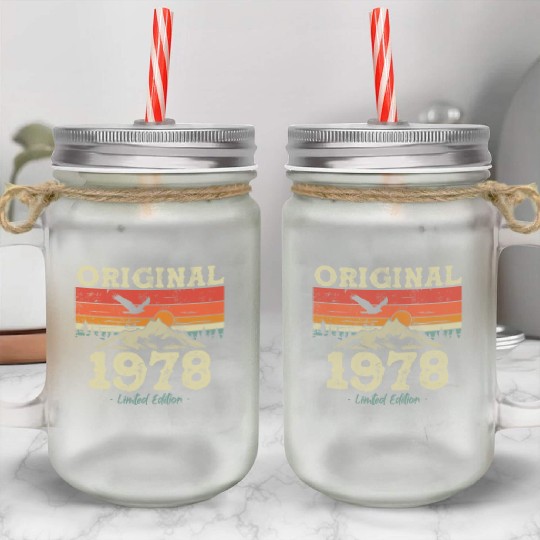Vintage and Retro 1978 Birthday Gift Mason Jar Cups