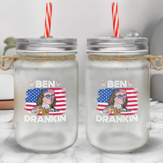 Ben Drankin US President Independence Day Mason Jar Cups