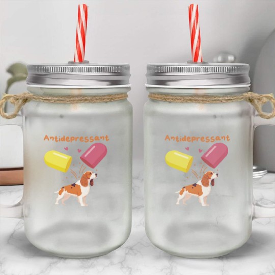 Antidepressant, Cavalier King Charles Spaniel Mason Jar Cups