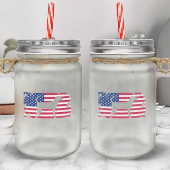 Coonhound USA American Flag Mason Jar Cups